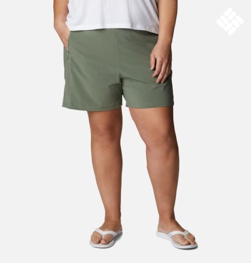 Columbia PFG Tidal II Shorts Dame Olivengrønne | Plus Size 59832Q